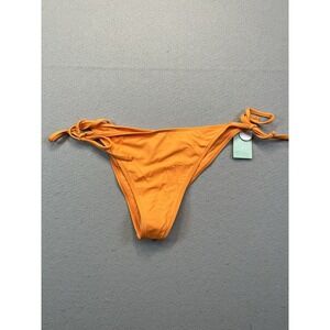 FULL TILT Tillys Skimpy Tie Side Bikini Bottoms Swimsuit  Ruched Back Orange XL